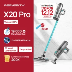 PerySmith X20 Pro Cordless Vacuum Cleaner Home Penyedot Debu Tanpa Kabel Wireless Pembersih Debu Handheld Vacum Cleaner