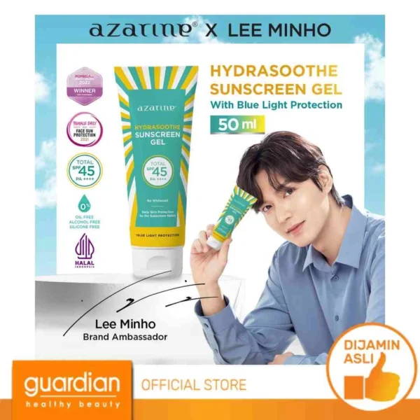 Azarine Hydrasoothe Sunscreen Gel SPF45 PA++++ Sunscreen Kulit Berminyak Berjerawat 50ml - Image 4