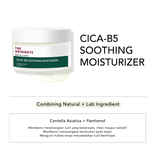 The Originote Cica-B5 Soothing Moisturizer - Moisturizer Menenangkan kulit Kemerahan Mengunci hidrasi with Centella Asiatica - Image 4