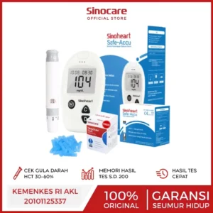 Paket Alat Tes Gula Darah Alat Cek Darah Sinocare Safe-Accu