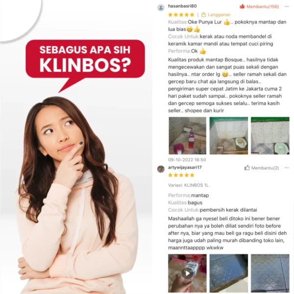 KLINBOS Porselen 1 Liter Pembersih Kerak Untuk Kamar Mandi Keramik Toilet Kaca Wc - Image 2