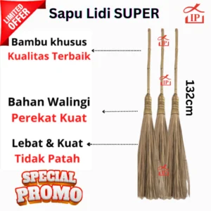 Sapu Lidi Gagang Super Bambu Kuat Kokoh Lidi Tebal /Sapu Halaman/ Sapu Taman