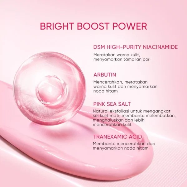 SKINTIFIC - Niacinamide Bright Boost Clay Stick 40g | Brightening Glowing Masker Wajah Komedo Skincare BPOM Eksfoliasi Wajah Exfoliating Pengangkat Komedo Penghilang Jerawat BPOM Acne Mask with DSM High-Purity Niacinamide Arbutin Pink Sea Sa - Image 4