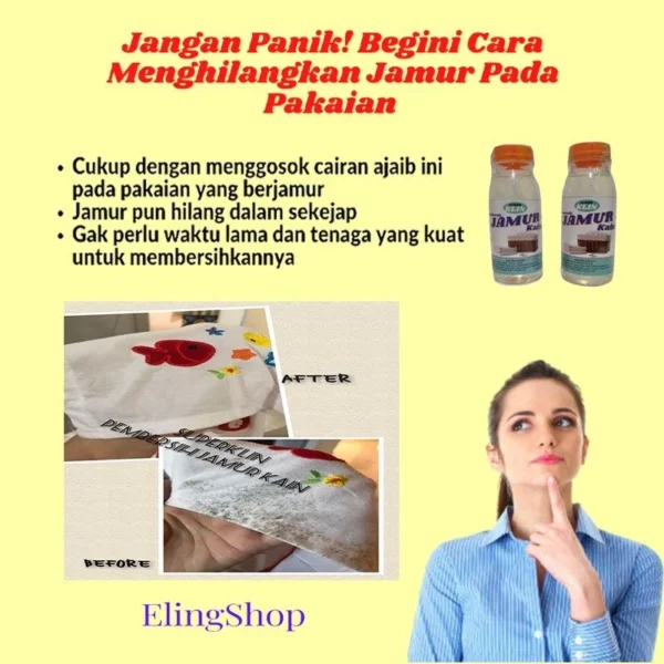 PEMBERSIH PENGHILANG NODA JAMUR KAIN BAJU PAKAIAN STROLLER MEMBANDEL - Image 4