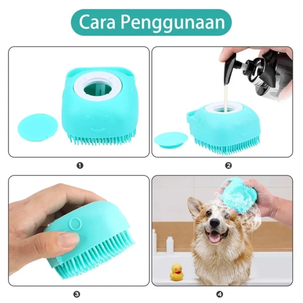 Sikat Mandi Kucing Silikon Sisir Bentuk Sikat Anjing Mandi Hewan Peliharaan - Image 9