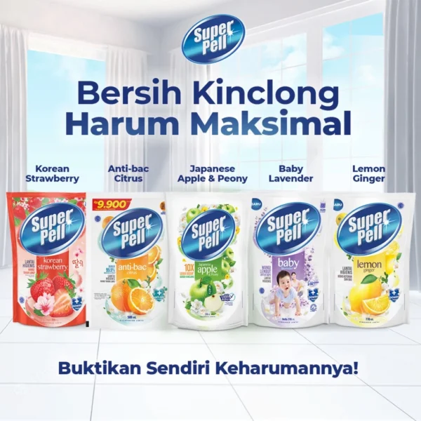 SuperPell Pembersih Lantai Pel Lantai Harum & Wangi Japanese Apple & Peony 1.6 L - Image 3