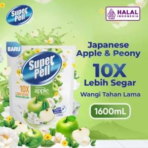 SuperPell Pembersih Lantai Pel Lantai Harum & Wangi Japanese Apple & Peony 1.6 L