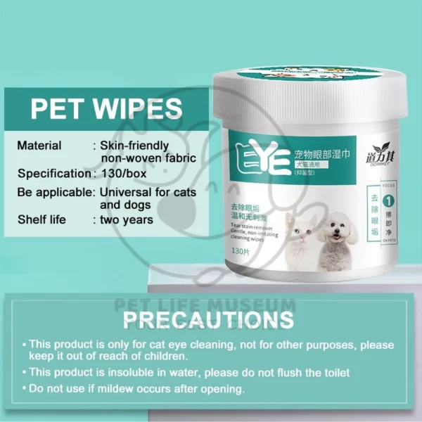 Eye Wipes Kucing Tisu Basah Kucing 130pcs/200pcs Pet Wipes Anti Bakteri Wipes Kucing - Image 2