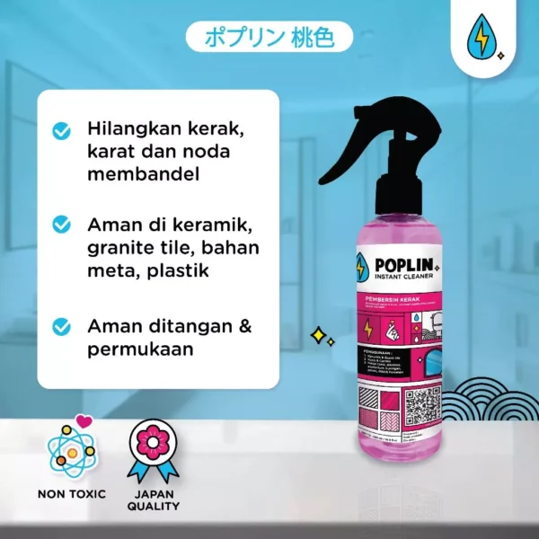 POPLIN Pembersih Kerak - Stainless Kamar Mandi Kaca 250ml - Image 8