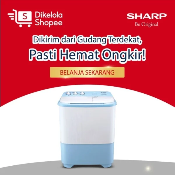 Sharp ES-T79SJ Mesin Cuci Twin Tub Blue - Image 2