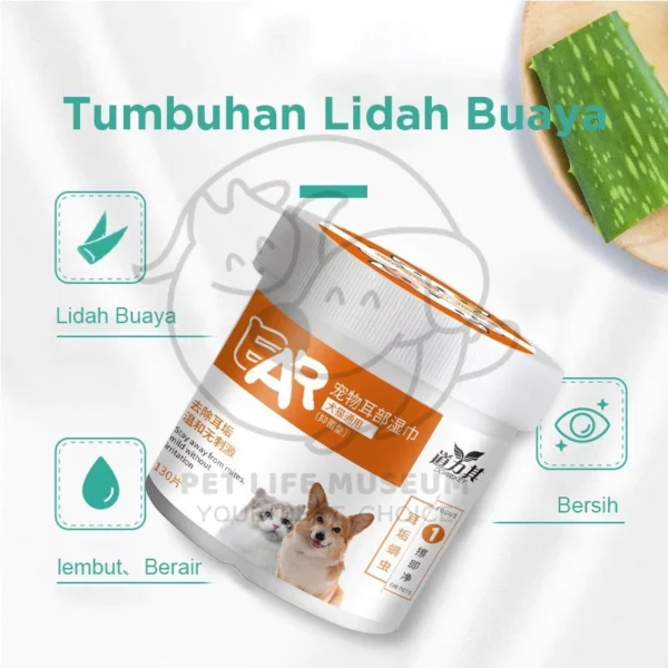 Eye Wipes Kucing Tisu Basah Kucing 130pcs/200pcs Pet Wipes Anti Bakteri Wipes Kucing - Image 8