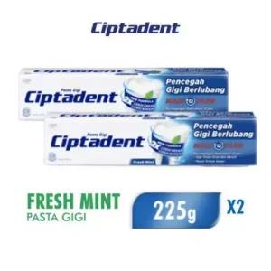 Ciptadent Pasta Gigi Maxi 12 Fresh Mint Tube Plus Jumbo 225gr x2