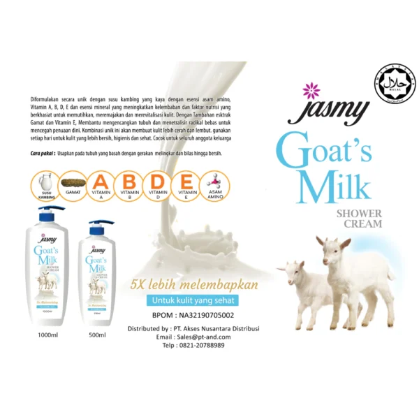 JASMY Goat's Milk 1L shower cream sabun mandi cair body wash import dari Malaysia - Image 3