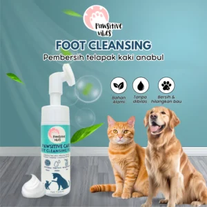 Pawsitive Vibes Pet Foot Cleansing Foam 150ml – Busa Pembersih Kaki Hewan Peliharaan Kucing Anjing Deodoran Kaki Mencuci Perawatan