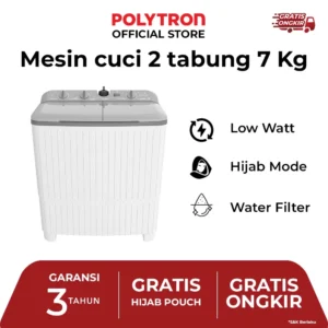 POLYTRON Mesin Cuci 2 Tabung Giant Series Hijab 7 KG – PWM 7076Y