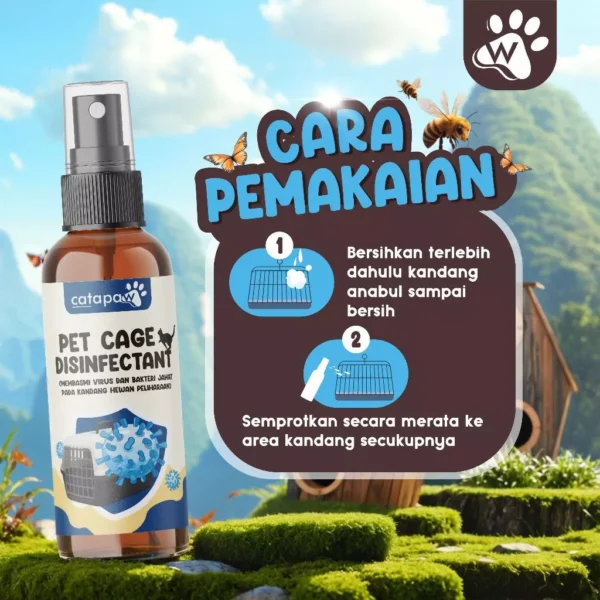 CATAPAW Disinfektan Kandang Hewan Anti Bakteri Virus / Pet Disinfectant Pembersih Kandang dan Tempat Tidur Kucing Anjing - Image 3