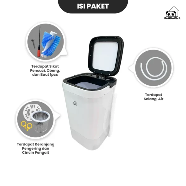 Pandaoma Mesin Cuci Mini Atro Mesin Cuci Sepatu Mesin Cuci Portable Kapasitas 4,5kg - Image 5