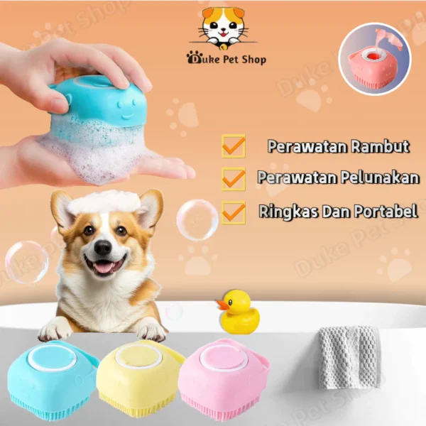 Sikat Mandi Kucing Silikon Sisir Bentuk Sikat Anjing Mandi Hewan Peliharaan