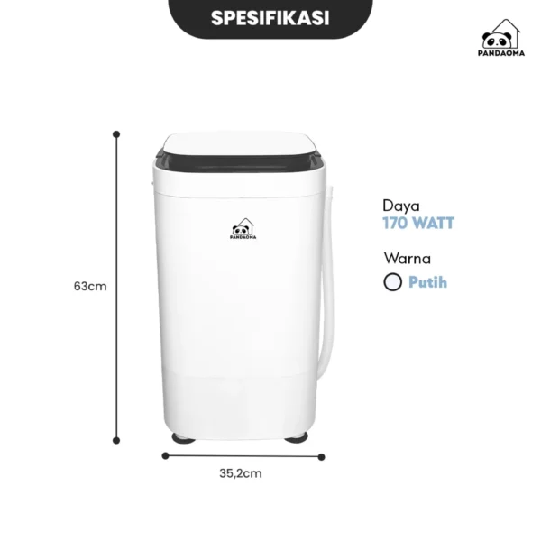 Pandaoma Mesin Cuci Mini Atro Mesin Cuci Sepatu Mesin Cuci Portable Kapasitas 4,5kg - Image 4