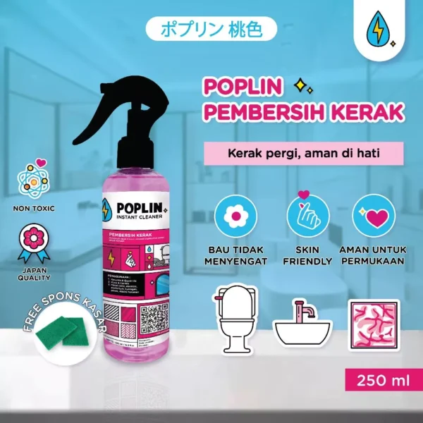 POPLIN Pembersih Kerak - Stainless Kamar Mandi Kaca 250ml - Image 3