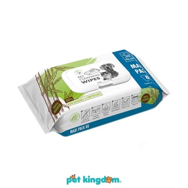 Pet Kingdom M-Pets 20X15 cm Tisu Basah Pembersih Hewan Maxi Pack Bamboo Pet Cleaning Wipes Perlengkapan Anabul Kebutuhan