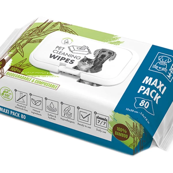 Pet Kingdom M-Pets 20X15 cm Tisu Basah Pembersih Hewan Maxi Pack Bamboo Pet Cleaning Wipes Perlengkapan Anabul Kebutuhan - Image 4